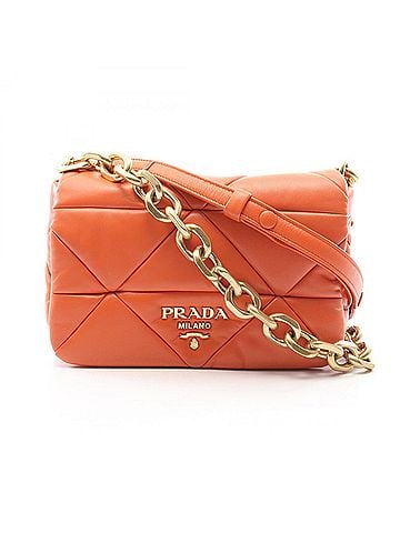 Prada Prada PRADA 2-way Shoulder Bag/Handbag, Leather, Women's, Orange (view 1)
