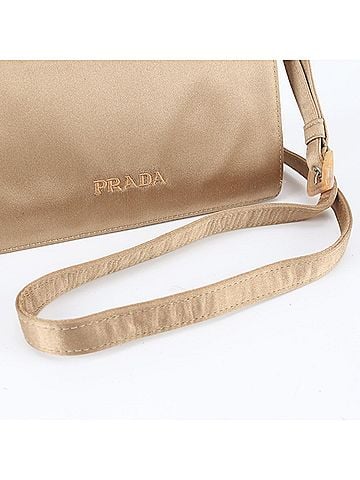 Prada Prada satin shoulder bag, crossbody brand name, women's. (view 2)
