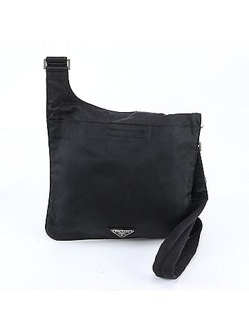 Prada Prada Tessuto Nylon Triangle Logo Leather Shoulder Bag Messenger Black Men's (view 1)