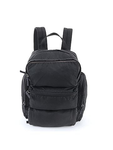 Prada Prada Tessuto Nylon Triangle Logo Backpack/Handbag, Black, Men's (view 1)