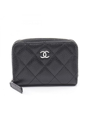 Chanel Chanel Classic Zip Coin Purse Matelassé Wallet - Purse, Caviar Skin (Grained Calfskin), Women's, Black (AP0216) (view 1)