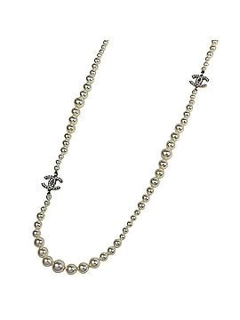 Chanel Chanel Coco Mark Faux Pearl Long Necklace, GP Gold, Women's (view 1)