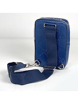 Gucci Gucci GG Embossed Leather Body Bag, Blue, 700431, Women's (view 2)