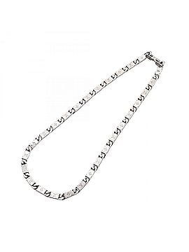 Louis Vuitton Louis Vuitton LOUIS VUITTON Monogram Tie-Up Necklace, Stainless Steel, Silver Tone, Men's Jewelry, MO0919 (view 2)