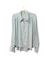 Free People 100% Polyester Stripes Blue White Long Sleeve Button-Down Shirt Size L - photo 3