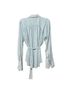 Free People 100% Polyester Stripes Blue White Long Sleeve Button-Down Shirt Size L - photo 2