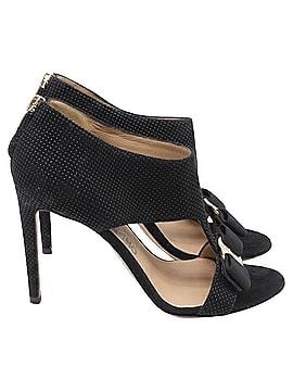 Salvatore Ferragamo Salvatore Ferragamo Bow T-Strap Sandal Heels in Black Suede (view 1)
