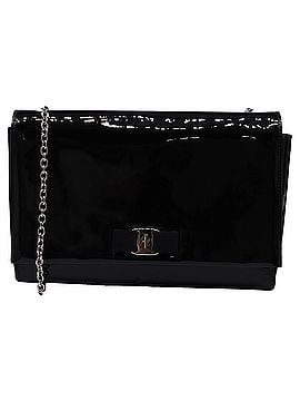 Salvatore Ferragamo Salvatore Ferragamo Vara Bow Chain Shoulder Bag in Black Patent Leather (view 1)