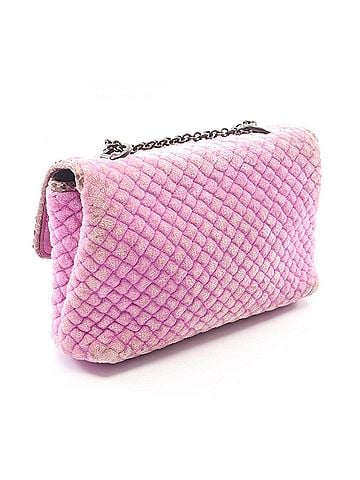 Bottega Veneta Bottega Veneta shoulder bag/handbag, fabric and leather, women's, purple. (view 2)