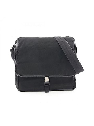 Prada Prada Flap Shoulder Bag Handbag Nylon Saffiano Leather Men's Women's Black (view 1)