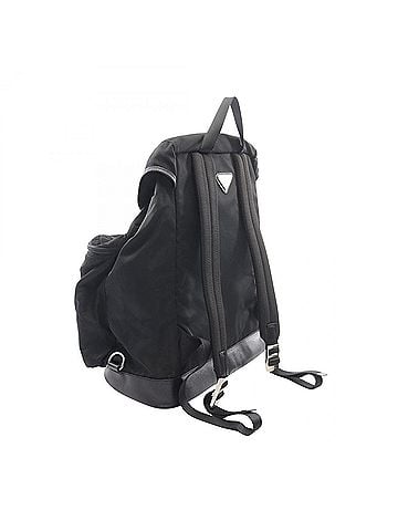 Prada Prada PRADA Triangle Logo Backpack Rucksack Handbag Nylon Saffiano Leather Women's Black V163 (view 2)