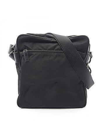Prada Prada Triangle Logo Shoulder Bag/Handbag, Nylon &amp; Saffiano Leather, Men's Women's, Black (view 1)