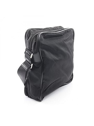 Prada Prada Triangle Logo Shoulder Bag/Handbag, Nylon &amp; Saffiano Leather, Men's Women's, Black (view 2)