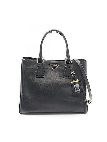 Prada Prada Galleria 2-Way Tote Bag/Handbag, Saffiano Leather, Women's, Black/White, 1BA786 (view 1)