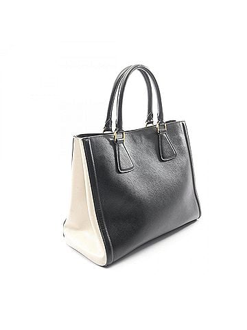 Prada Prada Galleria 2-Way Tote Bag/Handbag, Saffiano Leather, Women's, Black/White, 1BA786 (view 2)