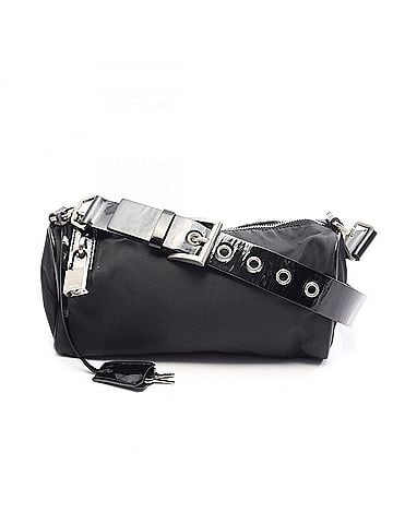 Prada Prada TESSUTO+SAFFIANO Shoulder Bag/Handbag, Nylon &amp; Patent Leather, Women's, Black, BR0688 (view 1)