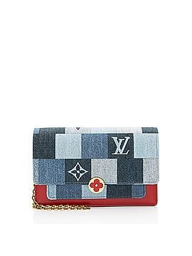 Louis Vuitton Louis Vuitton Limited Edition Denim Patchwork Flore Chain Wallet (view 1)