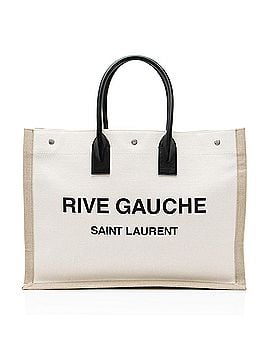 Saint Laurent Saint Laurent Canvas Calfskin Rive Gauche Large Tote (view 1)