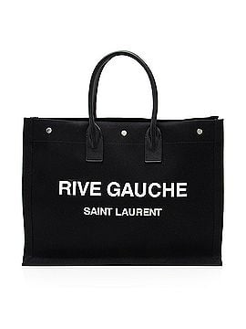 Saint Laurent Saint Laurent Canvas Calfskin Rive Gauche Large Tote (view 1)