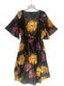 Feathers Floral Black Multi Color Yellow Pink Green Kimono Size 3X - photo 2