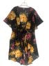 Feathers Floral Black Multi Color Yellow Pink Green Kimono Size 3X - photo 1