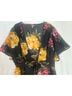 Feathers Floral Black Multi Color Yellow Pink Green Kimono Size 3X - photo 5