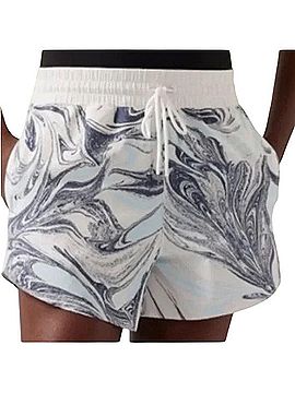 Athleta Marble-Print Drawstring Shorts Athletic Shorts (view 1)