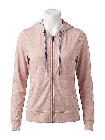 Glyder On The Go Lightweight Zip Up Hoodie in Adobe Rose Marble (view 1)