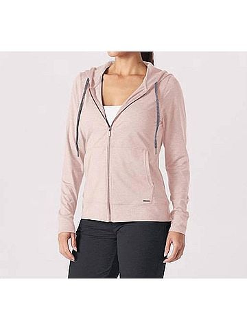 Glyder On The Go Lightweight Zip Up Hoodie in Adobe Rose Marble (view 2)