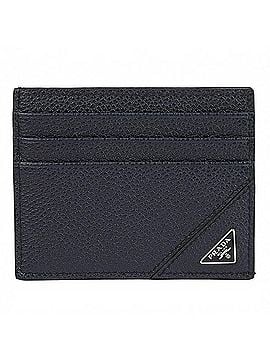 Prada Grained Calfskin Triangle Logo Card Holder (view 1)