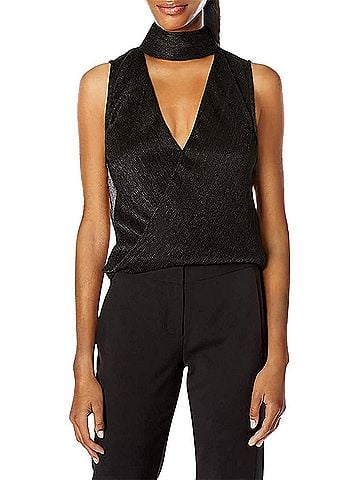 Bailey 44 Blair Crossover Top in Metallic Black (view 2)