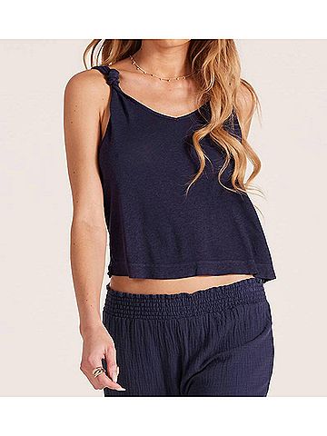Bobi Double Knot Tank Top in Seaside (view 2)