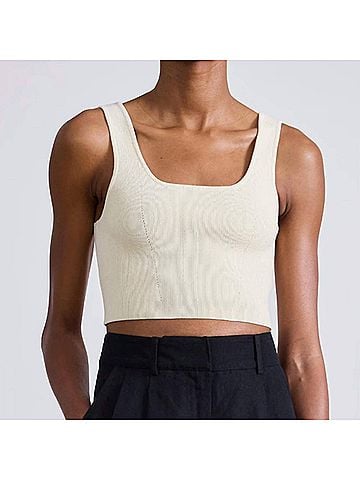 Apiece Apart Ilia Crop Top in Cream (view 2)