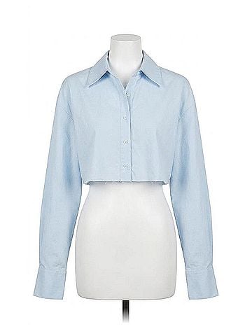 Lovers + Friends Palmer Cropped Top in Baby Blue (view 1)