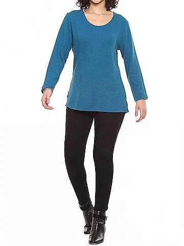 Parsley & Sage Wanda Long Sleeve Top in Indigo (view 2)