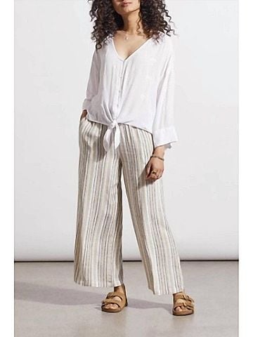 Tribal Embroidered Palm Tree Blouse in Ivory (view 2)