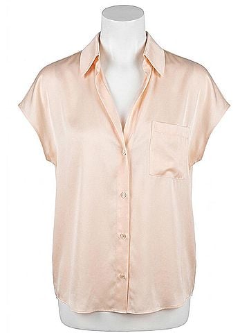 Repeat Cashmere Women's Silk Top in Pearl (view 1)