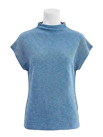 FDJ Ottoman Cap Sleeve Sweater in Indigo (view 1)