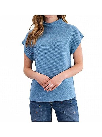 FDJ Ottoman Cap Sleeve Sweater in Indigo (view 2)