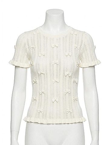 Sea New York Alberta Pearl Knit Top in Cream (view 1)
