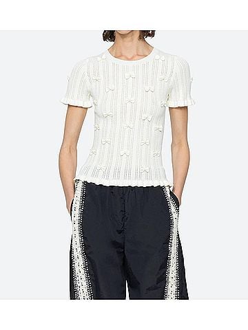 Sea New York Alberta Pearl Knit Top in Cream (view 2)