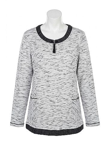 Neon Buddha Sporty Pullover in Salt &amp; Pepper (view 1)