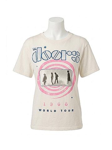 Day Dreamer The Doors 1968 World Tour Boyfriend Tee in Vintage White (view 1)