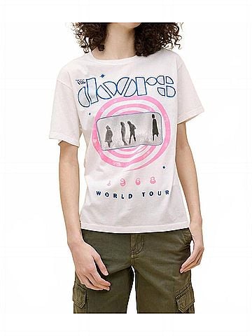 Day Dreamer The Doors 1968 World Tour Boyfriend Tee in Vintage White (view 2)