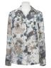 Gold Hawk Multi Color Tie Dye Button Blouse in Grey Multi Size S - photo 1