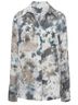 Gold Hawk Multi Color Tie Dye Button Blouse in Grey Multi Size S - photo 2
