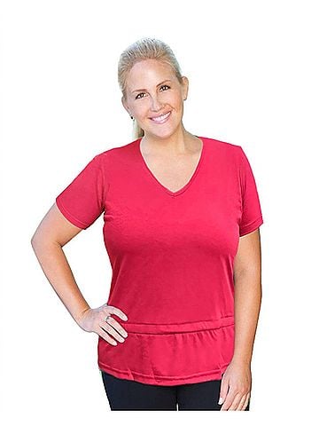Always For Me Active Peplum T-Shirt - Plus in Watermelon (view 2)