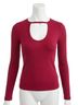 Bobi Solid Black Women's Front Keyhole Tee in Cherry Size M - photo 1