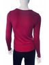 Bobi Solid Black Women's Front Keyhole Tee in Cherry Size XS - photo 3