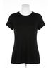 Active Basic Solid Black Women's Eliza Cotton Jersey Top in Black Size S - photo 1